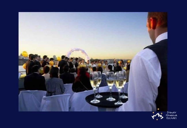 Starship Sydney wedding deck champagne 