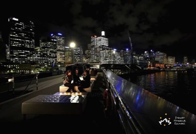 Starship Sydney night harbour 