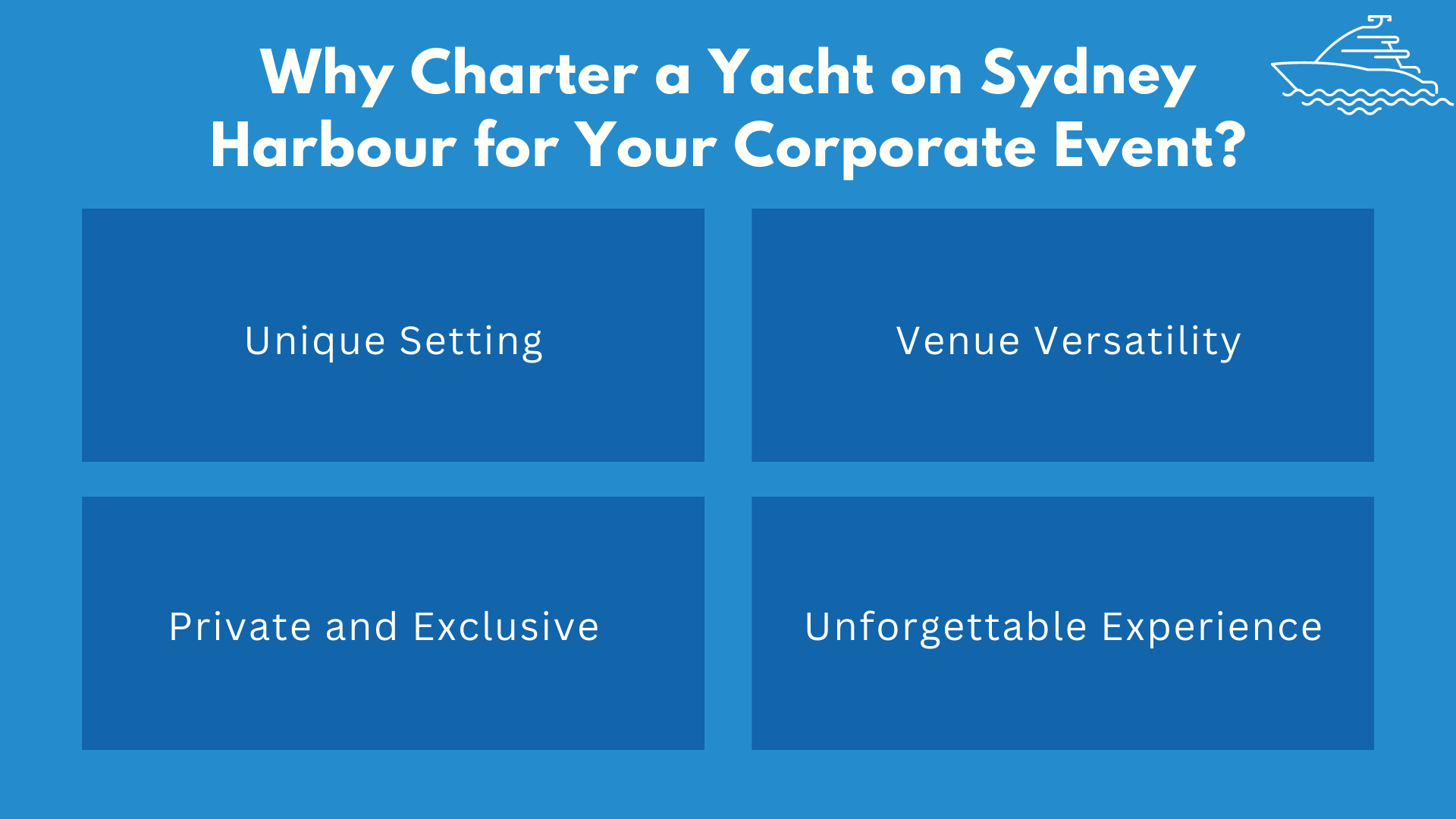 why hire a yacht for a corporate event?