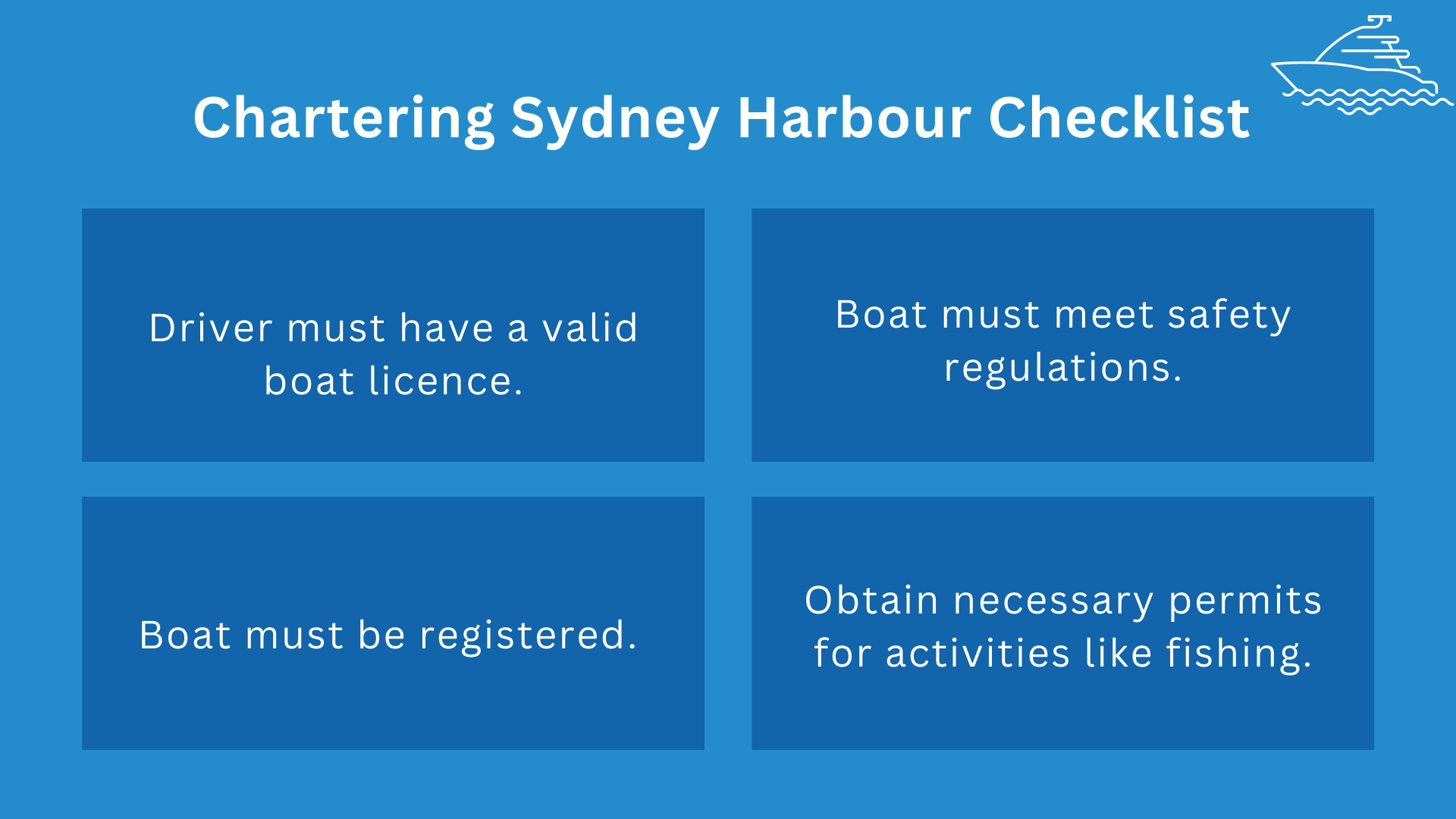 chartering sydney harbour rules