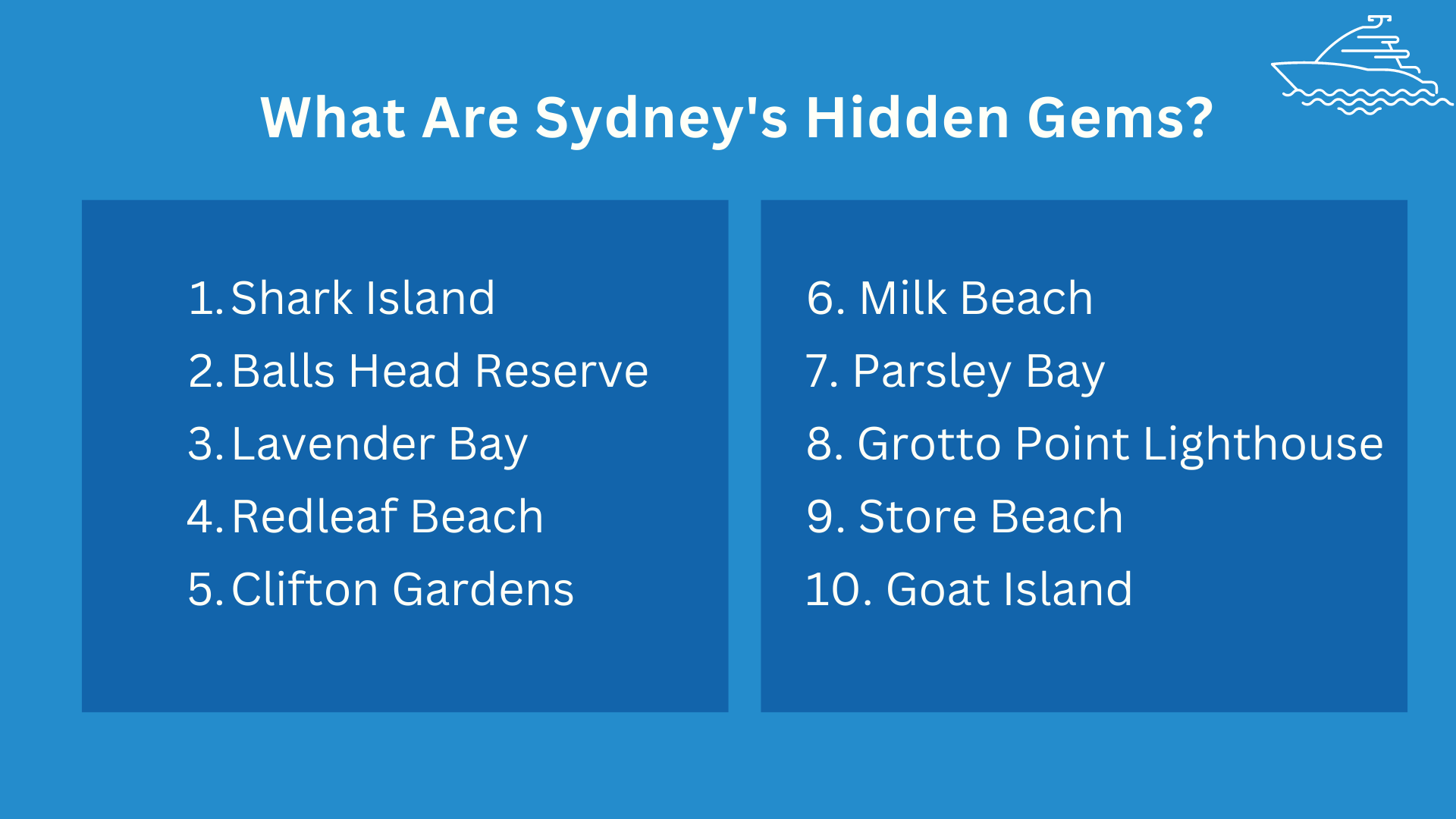 Sydney harbour hidden gems