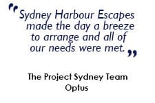 Sydney Harbour Escapes Corporate Boat Charters Testimonials