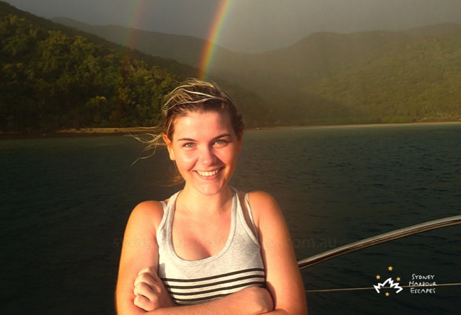 Rainbow at the background in Whitsundays 