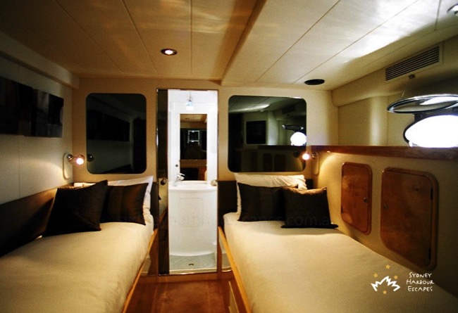 Galaxy boat accommodation twin bed 