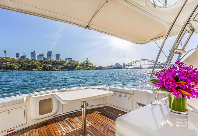 Ocean Blue Flybridge Seating Looking Back